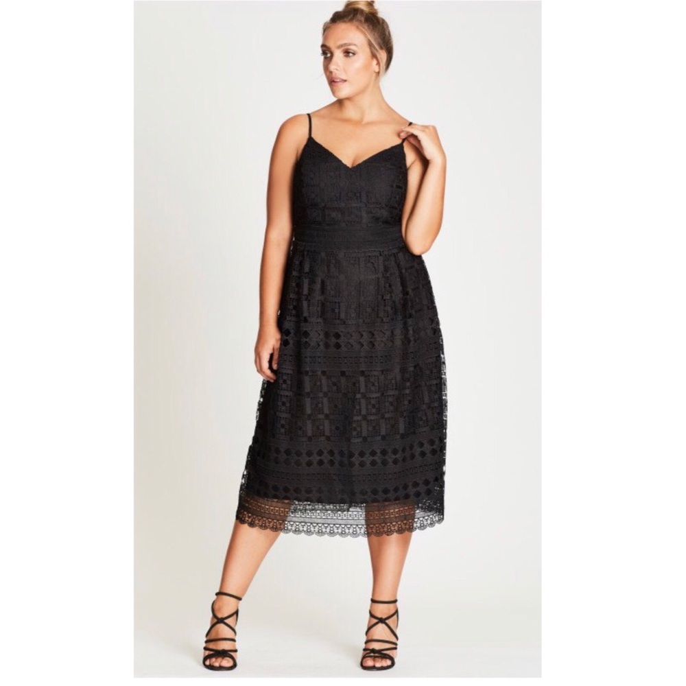 City Chic Sublime Lace Fit & Flare Dress sz 24W